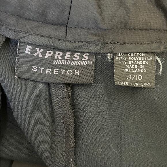 Express Women's Black Vintage Sateen Pants Rhinestones 1990's Y2K Era Size 9/10 - Picture 8 of 10